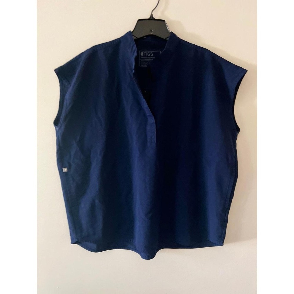 FIGS Rafaela Sleeveless Scrub Top Navy Large